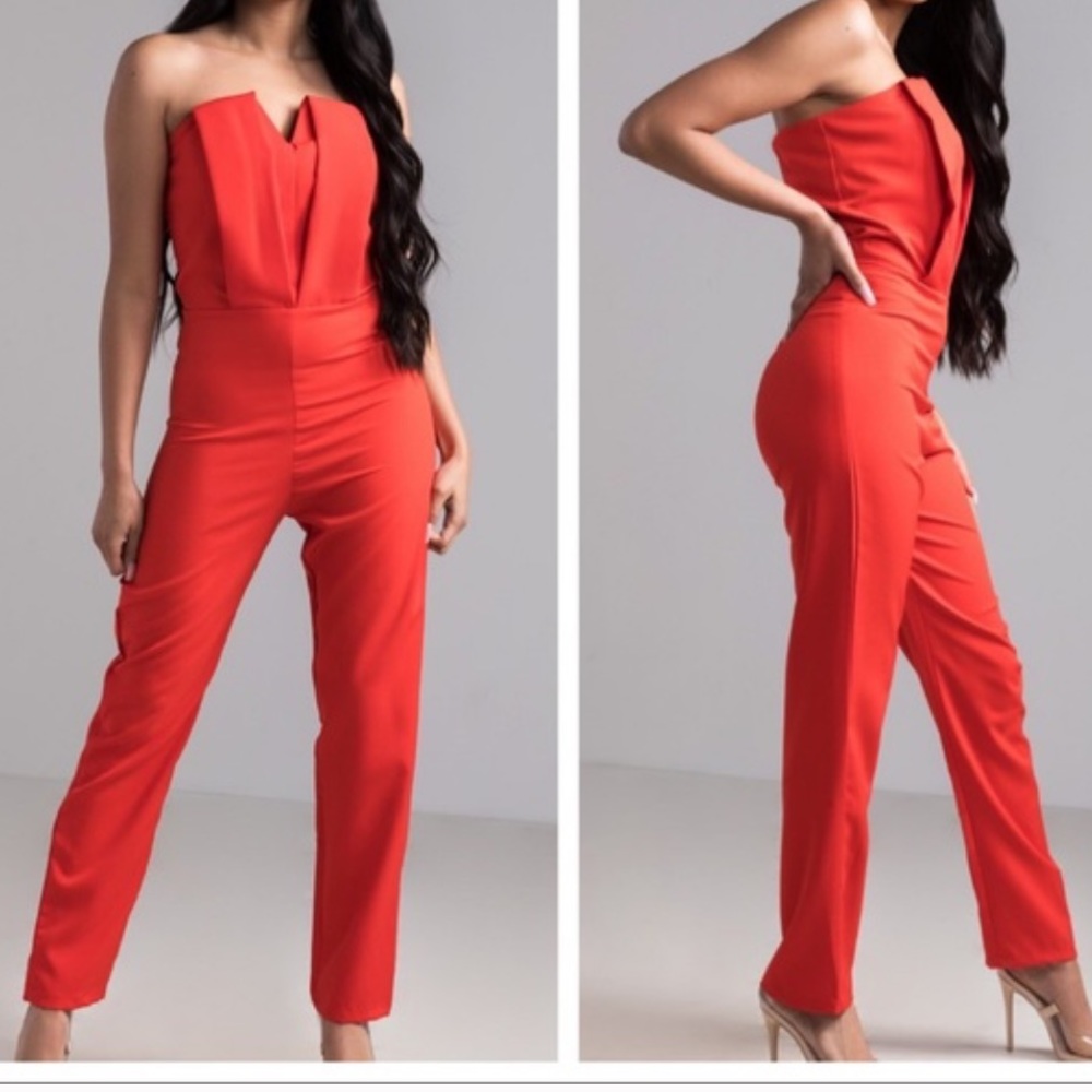 Sexy Red Jumpsuit by Luxxel Size Small